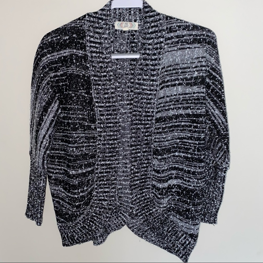 S Pink Rose open textured Cardigan Sweater Womens